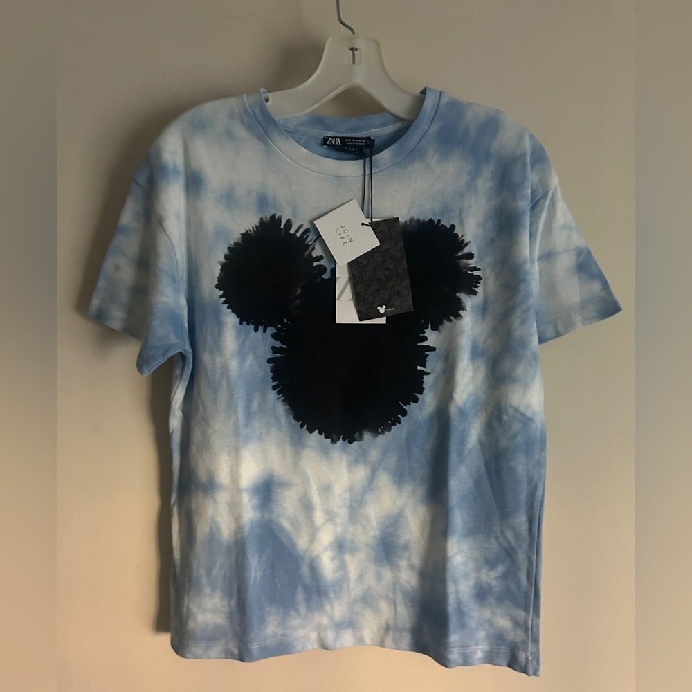 ZARA X Disney Women’s Mickey Mouse Tie Dye T-Shirt Size Small